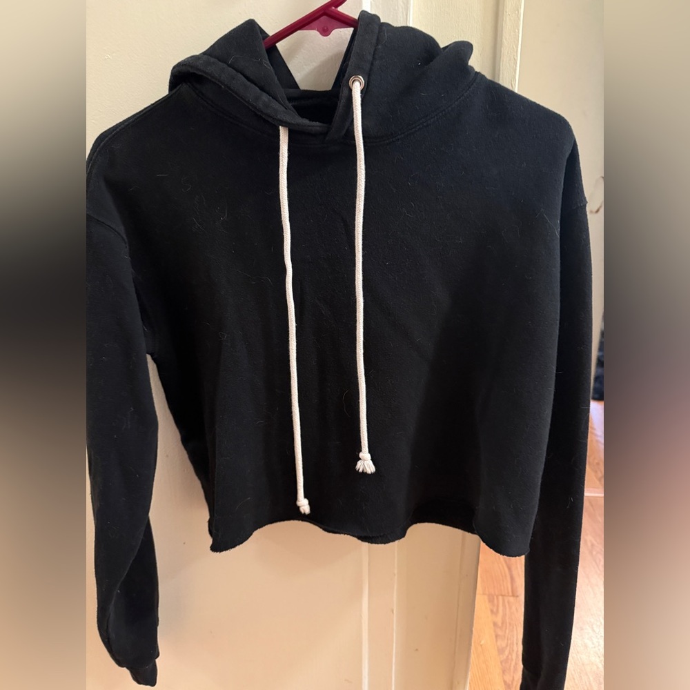 Classic Black Cropped Hoodie